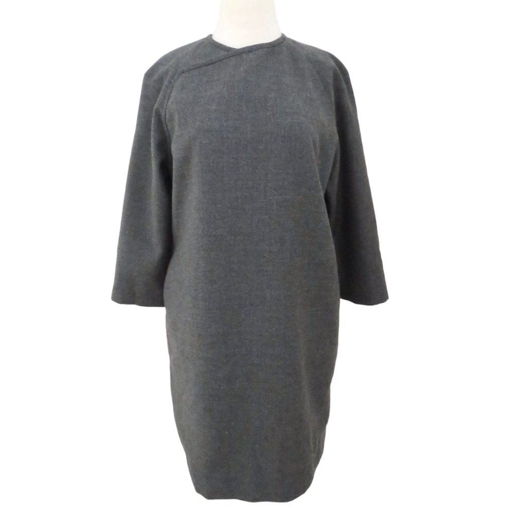 TRADEMARK gray wool Shift dress sz 8